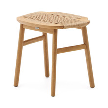Celeste American Oak Wood Accent Stool